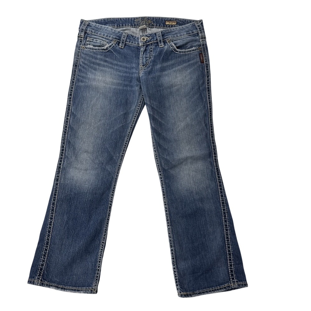 Silver Jeans Frances Capri Women W30 Blue‎ Denim Stretch Medium Wash L1268SVP356 - Picture 2 of 16
